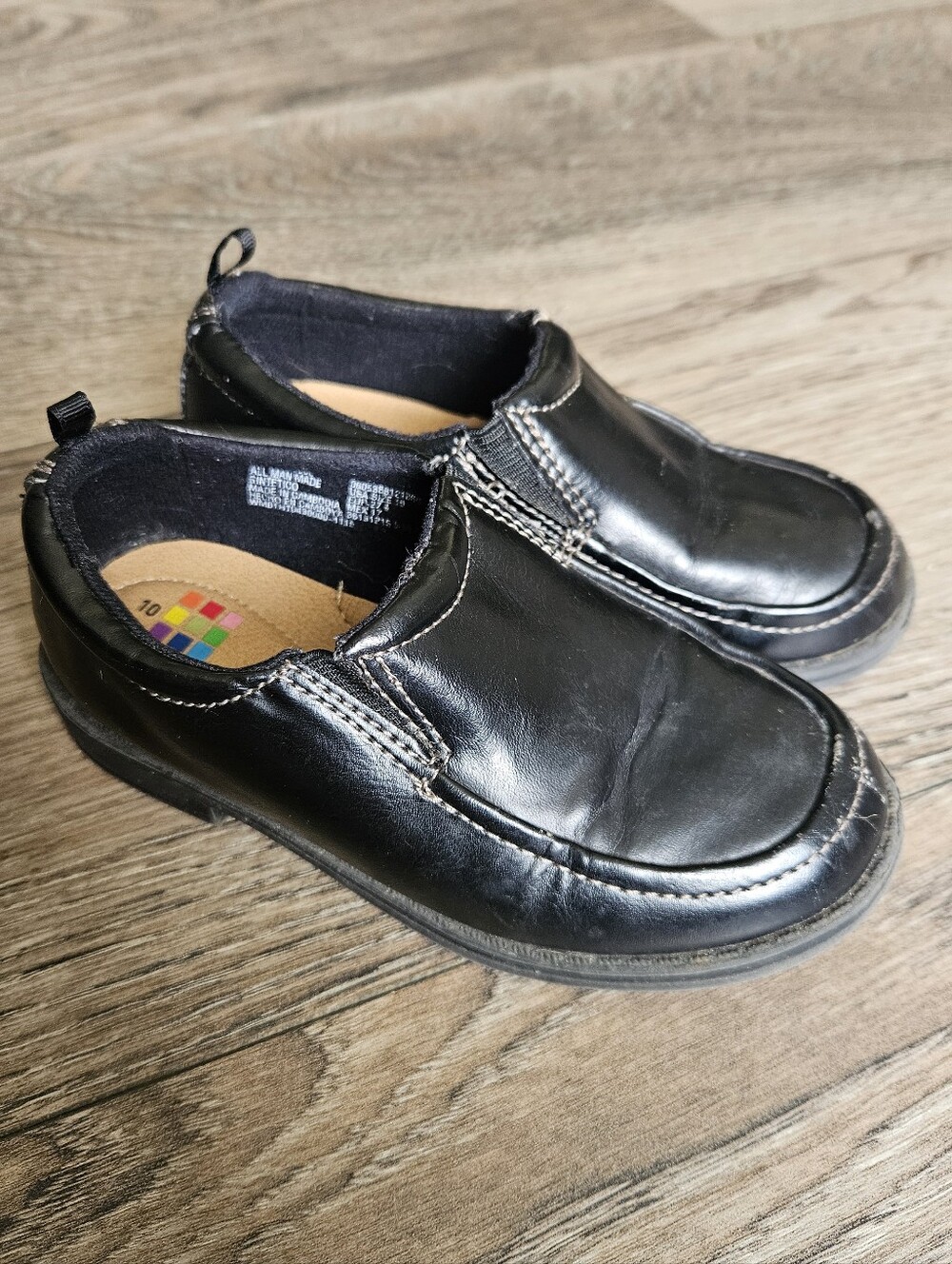 Kids Black Slip-On Dress Shoes